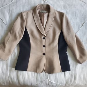 Tahari ASL Tan and Black skirt suit set